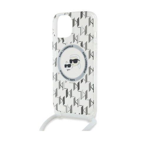 Karl Lagerfeld IML Crossbody Monogram Karl & Choupette Head MagSafe - Etui iPhone 15 / 14 / 13 (przezroczysty) Karl Lagerfeld IML Crossbody Monogram Karl & Choupette Head MagSafe - Etui iPhone 15 / 14 / 13 (przezroczysty)
