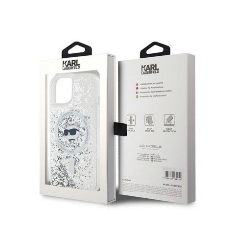 Karl Lagerfeld Liquid Glitter Choupette Head MagSafe - Etui iPhone 13 (przezroczysty) Karl Lagerfeld Liquid Glitter Choupette Head MagSafe - Etui iPhone 13 (przezroczysty)