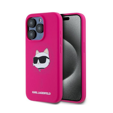 Karl Lagerfeld Silicone Choupette Head MagSafe - Etui iPhone 15 Pro Max (różowy) Karl Lagerfeld Silicone Choupette Head MagSafe - Etui iPhone 15 Pro Max (różowy)