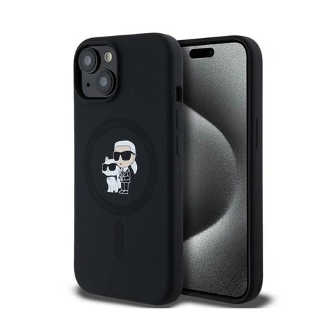 Karl Lagerfeld Silicone Karl & Choupette MagSafe - Etui iPhone 15 Plus / 14 Plus (czarny) Karl Lagerfeld Silicone Karl & Choupette MagSafe - Etui iPhone 15 Plus / 14 Plus (czarny)
