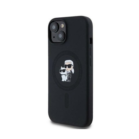Karl Lagerfeld Silicone Karl & Choupette MagSafe - Etui iPhone 15 Plus / 14 Plus (czarny) Karl Lagerfeld Silicone Karl & Choupette MagSafe - Etui iPhone 15 Plus / 14 Plus (czarny)