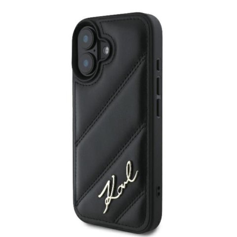Karl Lagerfeld Quilted Signature - Etui iPhone 16 (czarny) Karl Lagerfeld Quilted Signature - Etui iPhone 16 (czarny)