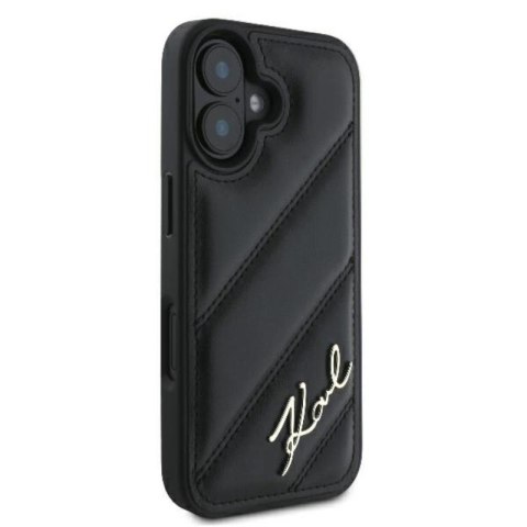 Karl Lagerfeld Quilted Signature - Etui iPhone 16 (czarny) Karl Lagerfeld Quilted Signature - Etui iPhone 16 (czarny)