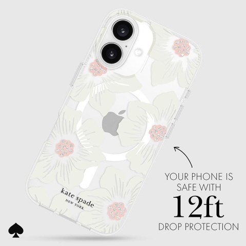 Kate Spade New York Protective MagSafe - Etui iPhone 16 (Hollyhock Floral) Kate Spade New York Protective MagSafe - Etui iPhone 16 (Hollyhock Floral)