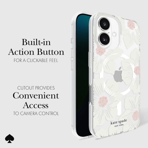 Kate Spade New York Protective MagSafe - Etui iPhone 16 (Hollyhock Floral) Kate Spade New York Protective MagSafe - Etui iPhone 16 (Hollyhock Floral)