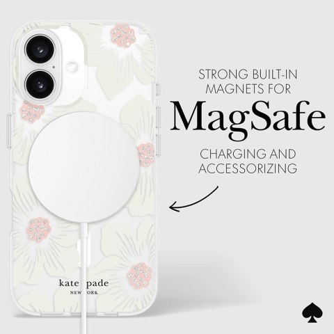 Kate Spade New York Protective MagSafe - Etui iPhone 16 (Hollyhock Floral) Kate Spade New York Protective MagSafe - Etui iPhone 16 (Hollyhock Floral)