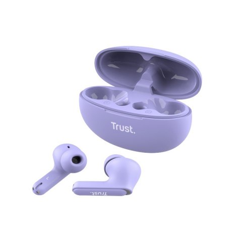 Trust Yavi - Bezprzewodowe słuchawki dokanałowe Bluetooth TWS z etui ładującym & ENC (Fioletowy) Trust Yavi - Bezprzewodowe słuchawki dokanałowe Bluetooth TWS z etui ładującym & ENC (Fioletowy)