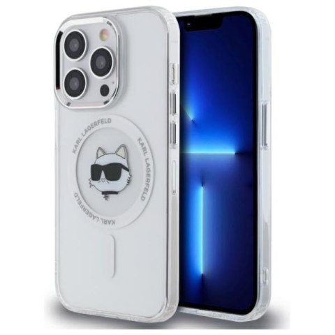 Karl Lagerfeld IML Metal Choupette Head MagSafe - Etui iPhone 13 Pro (biały) Karl Lagerfeld IML Metal Choupette Head MagSafe - Etui iPhone 13 Pro (biały)