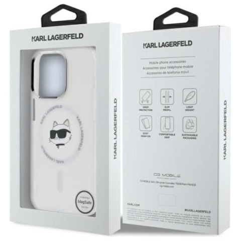 Karl Lagerfeld IML Metal Choupette Head MagSafe - Etui iPhone 13 Pro (biały) Karl Lagerfeld IML Metal Choupette Head MagSafe - Etui iPhone 13 Pro (biały)