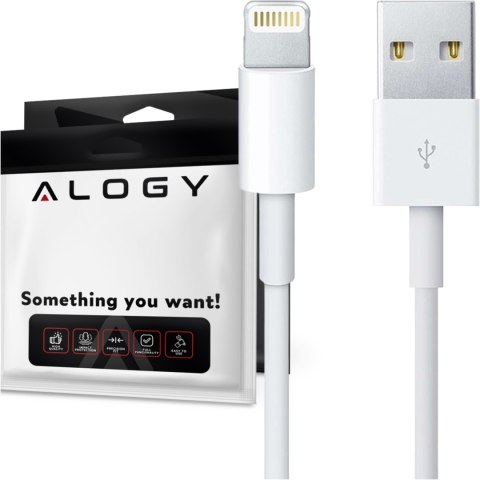 Alogy Kabel 100cm Alogy USB do Lightning przewód do ładowania apple iPhone biały Alogy Kabel 100cm Alogy USB do Lightning przewód do ładowania apple iPhone biały