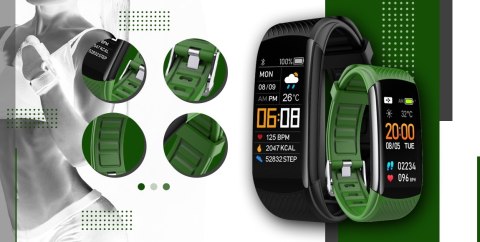 Giewont Smartband Giewont Fit&GO Duo GW200-5 - Black + Pasek Go Green Giewont Smartband Giewont Fit&GO Duo GW200-5 - Black + Pasek Go Green