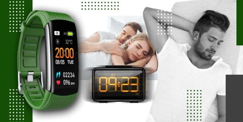Giewont Smartband Giewont Fit&GO Duo GW200-5 - Black + Pasek Go Green Giewont Smartband Giewont Fit&GO Duo GW200-5 - Black + Pasek Go Green
