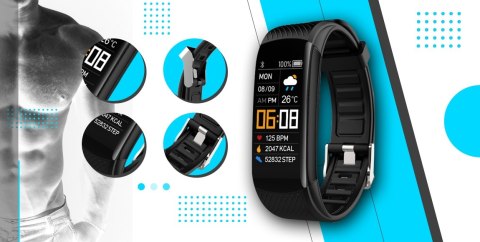 Giewont Smartband Giewont Fit&GO Duo GW200-7 - Black + Pasek Sky Blue Giewont Smartband Giewont Fit&GO Duo GW200-7 - Black + Pasek Sky Blue