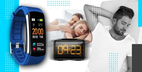 Giewont Smartband Giewont Fit&GO Duo GW200-7 - Black + Pasek Sky Blue Giewont Smartband Giewont Fit&GO Duo GW200-7 - Black + Pasek Sky Blue