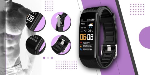 Giewont Smartband Giewont Fit&GO Duo GW200-8 - Black + Pasek Touch of Lavender Giewont Smartband Giewont Fit&GO Duo GW200-8 - Black + Pasek Touch of Lavender