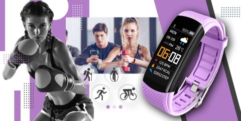 Giewont Smartband Giewont Fit&GO Duo GW200-8 - Black + Pasek Touch of Lavender Giewont Smartband Giewont Fit&GO Duo GW200-8 - Black + Pasek Touch of Lavender