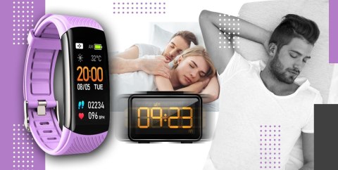 Giewont Smartband Giewont Fit&GO Duo GW200-8 - Black + Pasek Touch of Lavender Giewont Smartband Giewont Fit&GO Duo GW200-8 - Black + Pasek Touch of Lavender