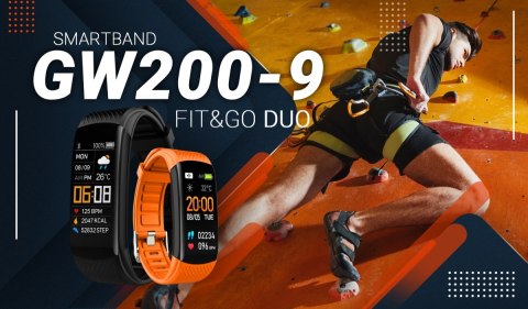 Giewont Smartband Giewont Fit&GO Duo GW200-9 - Black + Pasek Orange Power Giewont Smartband Giewont Fit&GO Duo GW200-9 - Black + Pasek Orange Power