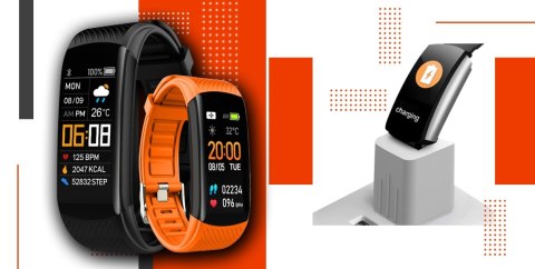 Giewont Smartband Giewont Fit&GO Duo GW200-9 - Black + Pasek Orange Power Giewont Smartband Giewont Fit&GO Duo GW200-9 - Black + Pasek Orange Power
