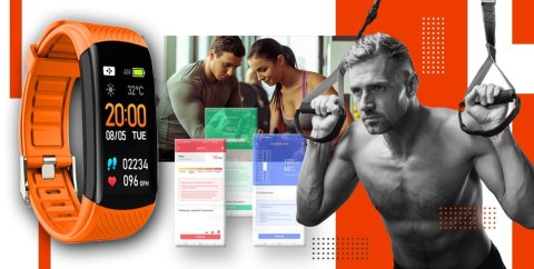 Giewont Smartband Giewont Fit&GO Duo GW200-9 - Black + Pasek Orange Power Giewont Smartband Giewont Fit&GO Duo GW200-9 - Black + Pasek Orange Power