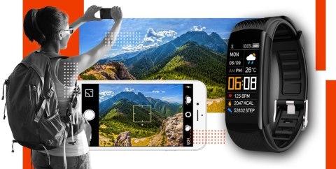 Giewont Smartband Giewont Fit&GO Duo GW200-9 - Black + Pasek Orange Power Giewont Smartband Giewont Fit&GO Duo GW200-9 - Black + Pasek Orange Power