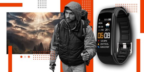 Giewont Smartband Giewont Fit&GO Duo GW200-9 - Black + Pasek Orange Power Giewont Smartband Giewont Fit&GO Duo GW200-9 - Black + Pasek Orange Power