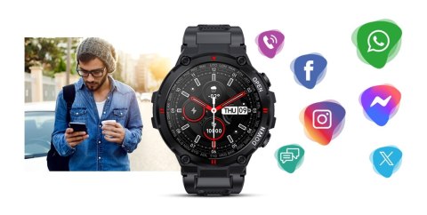 Giewont Smartwatch Giewont Focus SmartCall GW430-1 - Carbon Giewont Smartwatch Giewont Focus SmartCall GW430-1 - Carbon