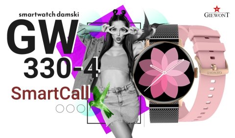 Giewont Smartwatch Giewont Supernova SmartCall GW330-4 Black Shine/Powder Pink Giewont Smartwatch Giewont Supernova SmartCall GW330-4 Black Shine/Powder Pink