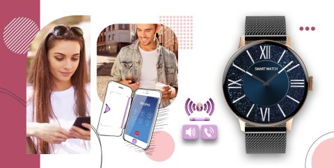 Giewont Smartwatch Giewont Supernova SmartCall GW330-4 Black Shine/Powder Pink Giewont Smartwatch Giewont Supernova SmartCall GW330-4 Black Shine/Powder Pink