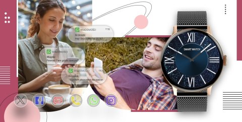 Giewont Smartwatch Giewont Supernova SmartCall GW330-4 Black Shine/Powder Pink Giewont Smartwatch Giewont Supernova SmartCall GW330-4 Black Shine/Powder Pink