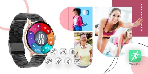 Giewont Smartwatch Giewont Supernova SmartCall GW330-4 Black Shine/Powder Pink Giewont Smartwatch Giewont Supernova SmartCall GW330-4 Black Shine/Powder Pink