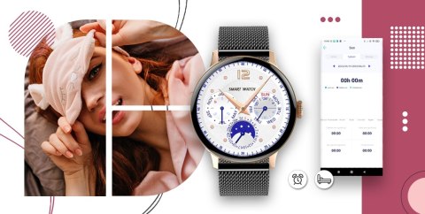 Giewont Smartwatch Giewont Supernova SmartCall GW330-4 Black Shine/Powder Pink Giewont Smartwatch Giewont Supernova SmartCall GW330-4 Black Shine/Powder Pink