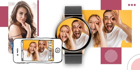 Giewont Smartwatch Giewont Supernova SmartCall GW330-4 Black Shine/Powder Pink Giewont Smartwatch Giewont Supernova SmartCall GW330-4 Black Shine/Powder Pink