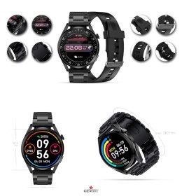 Giewont Smartwatch Giewont Vertex SmartCall GW450-1 Carbon/Carbon Silikon