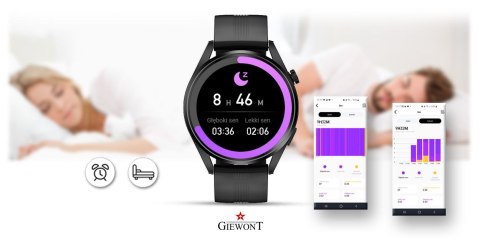 Giewont Smartwatch Giewont Vertex SmartCall GW450-1 Carbon/Carbon Silikon Giewont Smartwatch Giewont Vertex SmartCall GW450-1 Carbon/Carbon Silikon