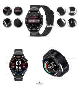 Giewont Smartwatch Giewont Vertex SmartCall GW450-2 Carbon/Carbon Leather