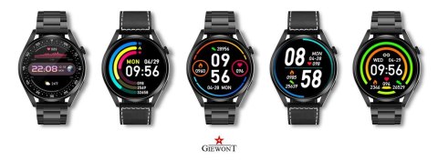 Giewont Smartwatch Giewont Vertex SmartCall GW450-2 Carbon/Carbon Leather Giewont Smartwatch Giewont Vertex SmartCall GW450-2 Carbon/Carbon Leather