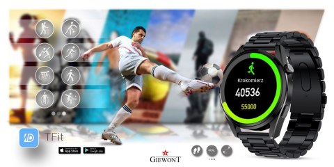 Giewont Smartwatch Giewont Vertex SmartCall GW450-2 Carbon/Carbon Leather Giewont Smartwatch Giewont Vertex SmartCall GW450-2 Carbon/Carbon Leather
