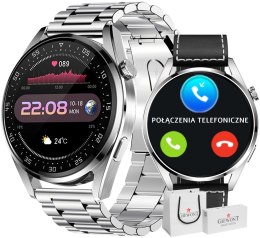 Giewont Smartwatch Giewont Vertex SmartCall GW450-5 Silver/Carbon Leather
