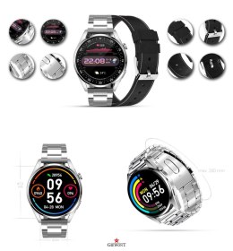 Giewont Smartwatch Giewont Vertex SmartCall GW450-5 Silver/Carbon Leather