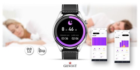 Giewont Smartwatch Giewont Vertex SmartCall GW450-5 Silver/Carbon Leather Giewont Smartwatch Giewont Vertex SmartCall GW450-5 Silver/Carbon Leather