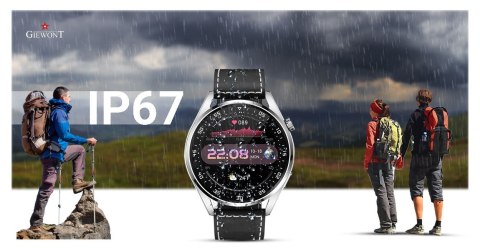 Giewont Smartwatch Giewont Vertex SmartCall GW450-5 Silver/Carbon Leather Giewont Smartwatch Giewont Vertex SmartCall GW450-5 Silver/Carbon Leather