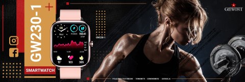 Giewont Smartwatch Giewont Dynamic SmartCall GW230-1 - Rose Gold/Powder Pink Giewont Smartwatch Giewont Dynamic SmartCall GW230-1 - Rose Gold/Powder Pink