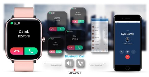 Giewont Smartwatch Giewont Dynamic SmartCall GW230-1 - Rose Gold/Powder Pink Giewont Smartwatch Giewont Dynamic SmartCall GW230-1 - Rose Gold/Powder Pink
