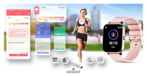 Giewont Smartwatch Giewont Dynamic SmartCall GW230-1 - Rose Gold/Powder Pink Giewont Smartwatch Giewont Dynamic SmartCall GW230-1 - Rose Gold/Powder Pink