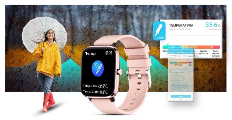 Giewont Smartwatch Giewont Dynamic SmartCall GW230-1 - Rose Gold/Powder Pink Giewont Smartwatch Giewont Dynamic SmartCall GW230-1 - Rose Gold/Powder Pink