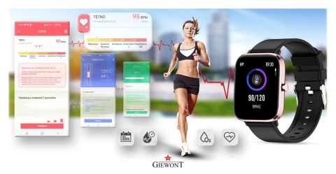 Giewont Smartwatch Giewont Dynamic SmartCall GW230-3 - Rose Gold/Black Effect Giewont Smartwatch Giewont Dynamic SmartCall GW230-3 - Rose Gold/Black Effect