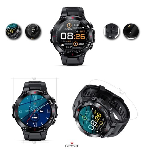 Giewont Smartwatch Giewont Pionier GPS GW460-1 - Carbon Giewont Smartwatch Giewont Pionier GPS GW460-1 - Carbon