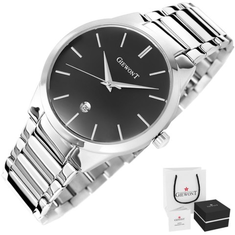 Giewont Zegarek Męski GIEWONT Timeless GW4290-2 Silver/Black Giewont Zegarek Męski GIEWONT Timeless GW4290-2 Silver/Black