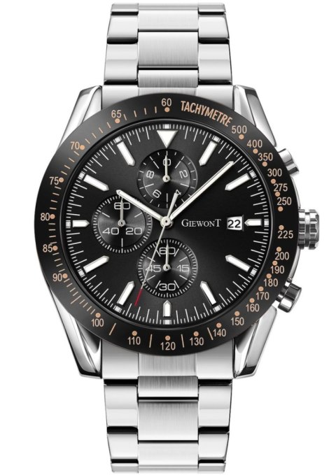 Giewont Zegarek Męski Giewont PrimeChrono GW8620-1 Chronograf Silver/Black Giewont Zegarek Męski Giewont PrimeChrono GW8620-1 Chronograf Silver/Black